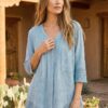 S12-345 Royal Button-down Cotton Tunic